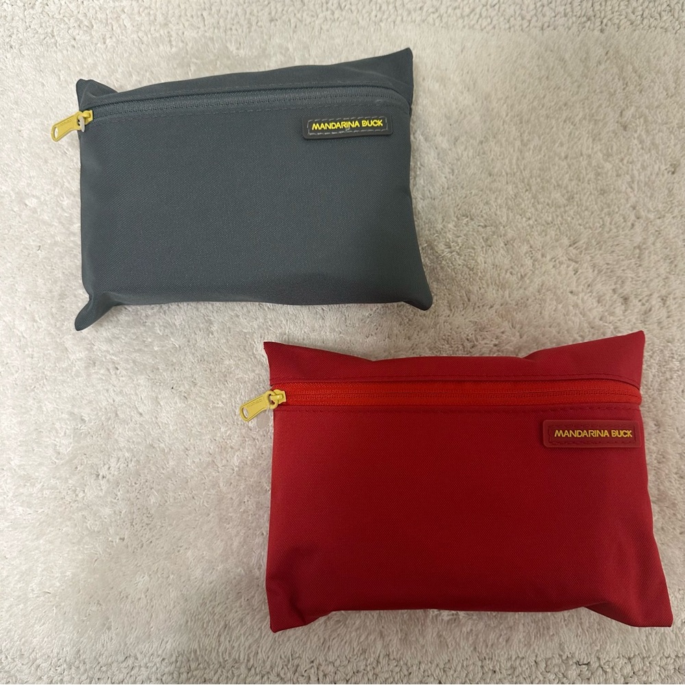 2 Turkish Air Travel Amenity Kits Mandarina Duck Toiletry Bags